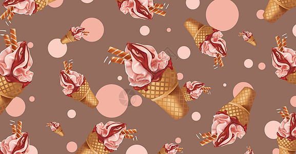 冷饮巧克力冰激凌插画背景图片