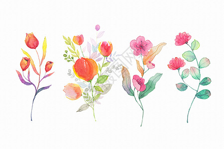 手绘水彩花朵素材高清图片