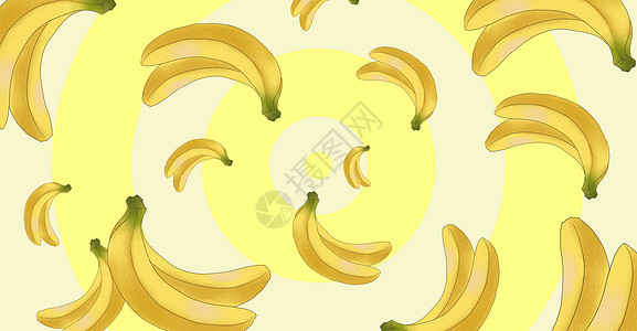 美味水果香蕉插画背景图片