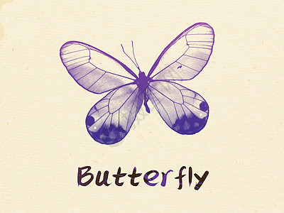 清新唯美手绘水彩蝴蝶图片