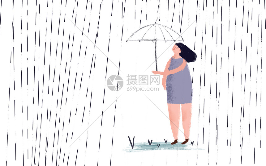 难过的下雨天图片