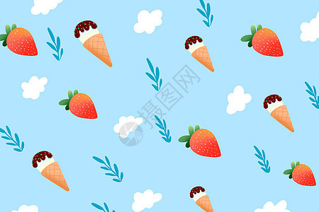 夏季雪糕水果背景图片