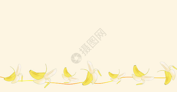 清新香蕉背景插画图片