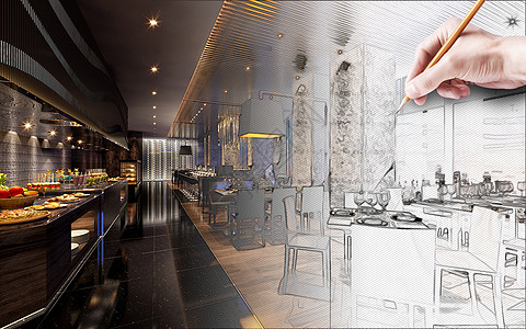 餐馆排队餐厅装修效果设计图片