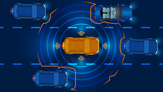 汽车图标素材自动驾驶场景设计图片
