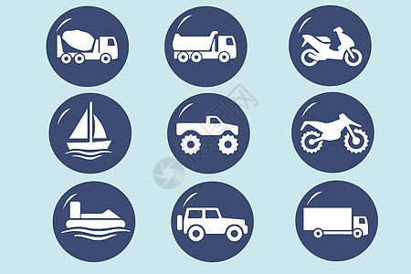 越野车交通运输类图标插画