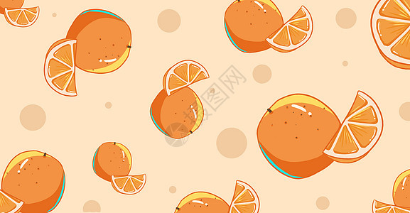 美味水果橙子插画图片