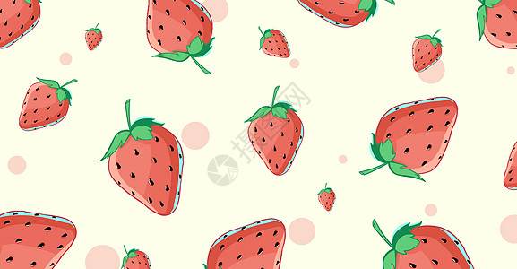 唯美草莓水果插画背景图片