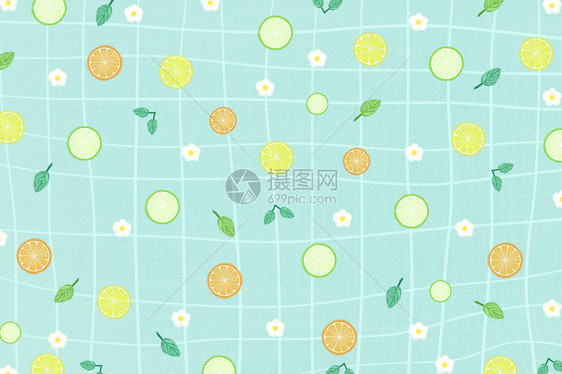 小清新柠檬桌布背景