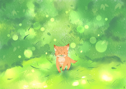 深林狐狸背景图片