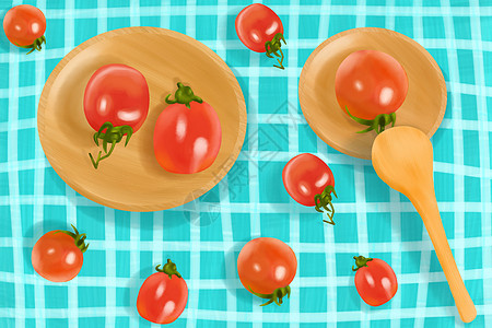 静物水果小番茄背景图片