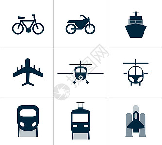 飞机客机交通工具图标插画