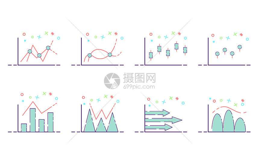 矢量mbe股市折线图图片