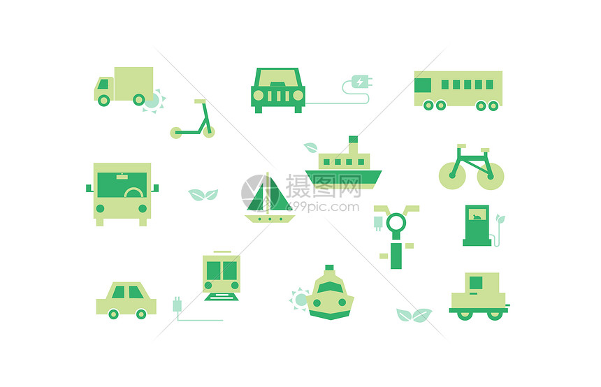 绿色出行节能新能源交通工具图片