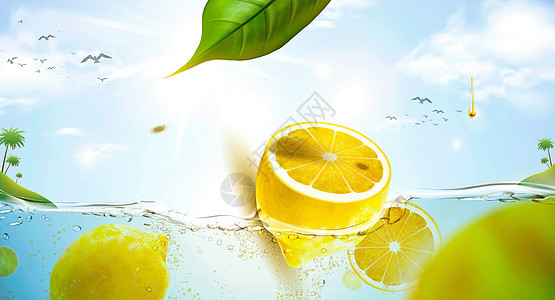清爽柠檬背景图片
