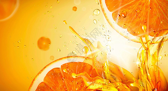 清凉橙汁背景图片