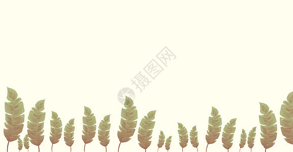 水彩叶子插画背景图片