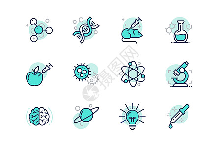 结构设计科学研究有关图标插画