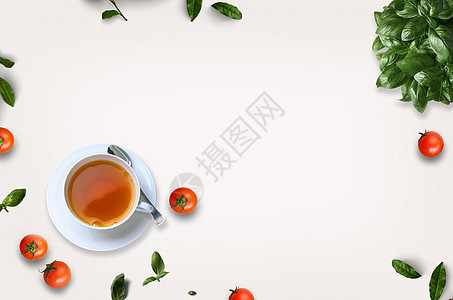 简洁茶饮桌面背景图片