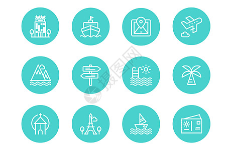 旅行图标轮船线性图标高清图片