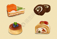 可口小蛋糕甜品插画图片