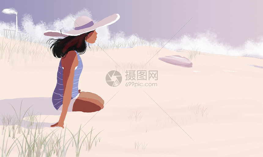 夏天插画图片