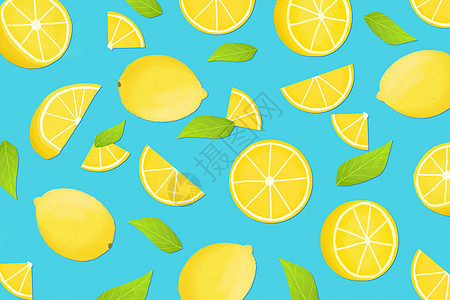 清新柠檬背景素材图片