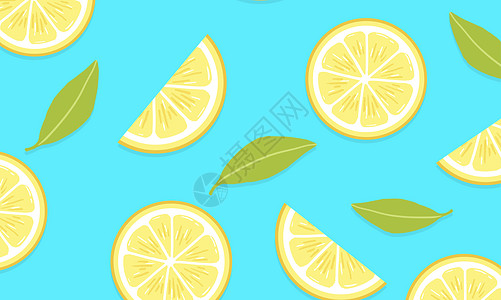夏日柠檬蓝色机理高清图片