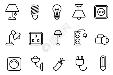 电器插座家用电器图标插画