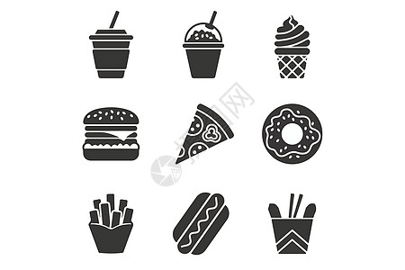 汉堡LOGO食物素材插画