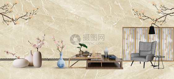 中国风新中式房地产背景图片