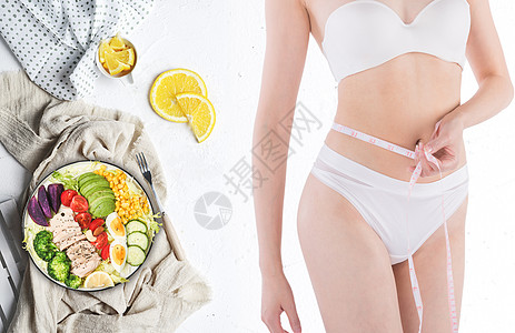 腹肌训练美体塑形健康饮食设计图片