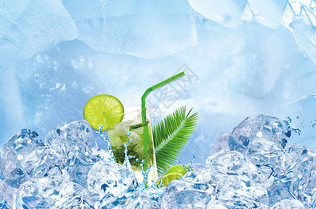 创意柠檬夏日清爽饮料背景设计图片