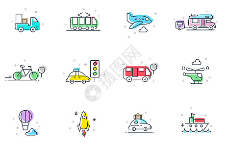 红绿灯图标交通工具图标icon插画