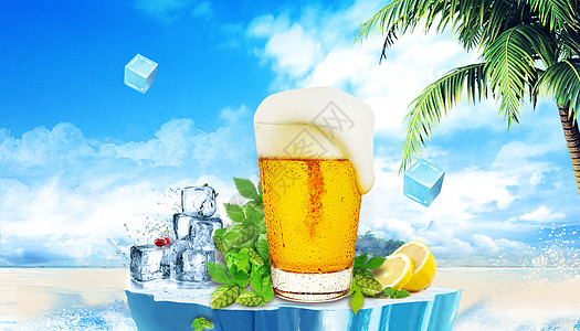 夏季啤酒背景图片