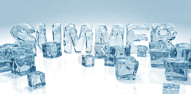 冰爽夏季夏季清凉冰块设计图片