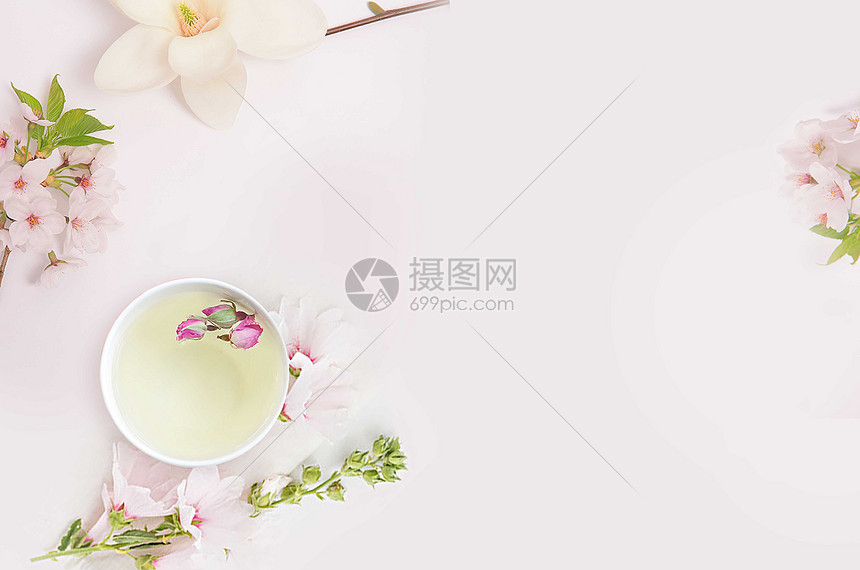 花茶简约桌面背景图片