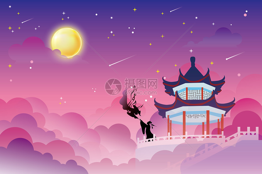 七夕明月背景图片素材_免费下载_ai图片格式_