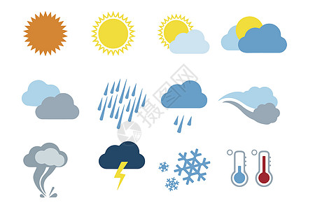 雪花ps素材天气图标插画