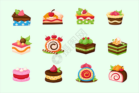 蛋糕图标甜食甜樱桃高清图片