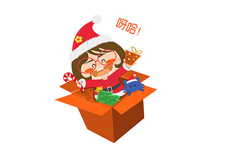 木木酱卡通形象圣诞礼物配图图片