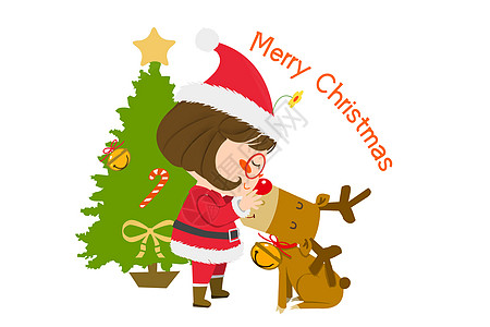 木木酱卡通形象圣诞节配图高清图片