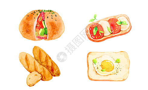 香卤水彩美食插画插画