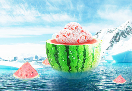 西瓜冰淇淋图片