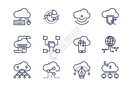 vivo手机云端科技图标插画