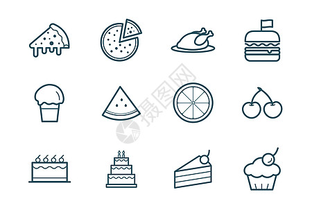 蛋糕甜点食物图标插画