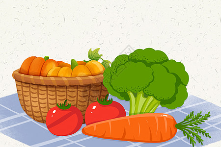 南瓜食物蔬菜手绘插画