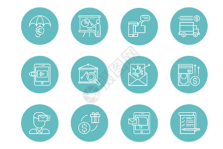 金融商务图标设计金融商务图标插画