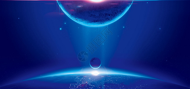 星空海报背景梦幻星球场景设计图片