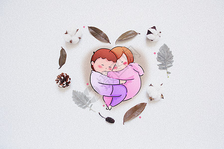 秋日气球女孩创意摄影插画温暖的怀抱创意摄影插画插画